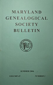 Maryland Genealogical Society…