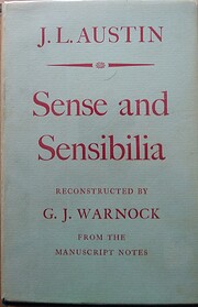 Sense and Sensibilia av J. L. Austin