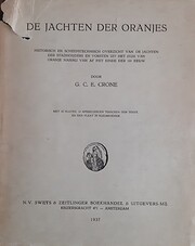 De jachten der Oranjes di G.C.E. Crone