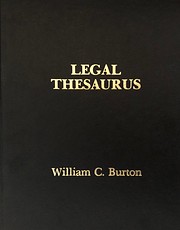 Legal thesaurus por William C. Burton