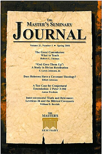 The Master's Seminary Journal: Volume 16, Number 2, Fall 2005 By ...