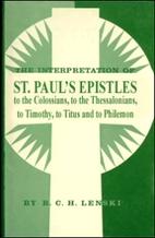 The Interpretation of St. Paul's Epistles to…