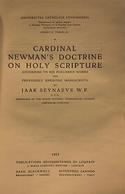 Cardinal Newman's doctrine on Holy Scripture…