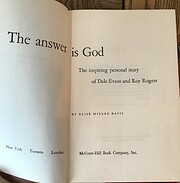The answer is God; the inspiring personal…