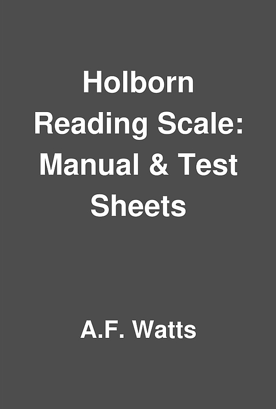 Holborn reading scale manual test sheets by a f watts librarything
