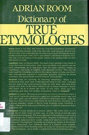 A Dictionary of True Etymologies de Adrian…