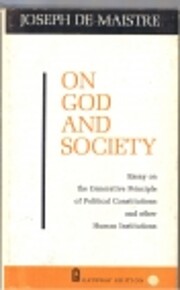 On God and Society – tekijä: Joseph De…
