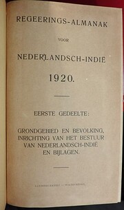 Regeerings-almanak voor Nederlandsch-Indië…