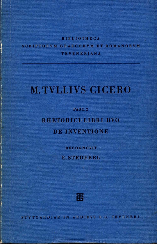 Editions: Rhetorici libri duo qui vocantur De inventione by Marcus ...